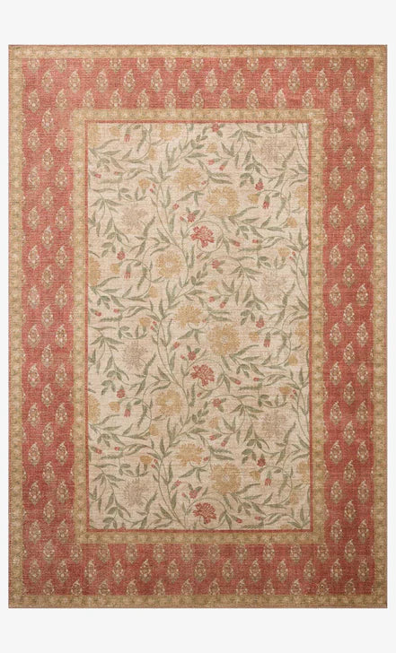 Rifle Paper Co x Loloi Edinburgh Aster Rug - Ivory & Spice