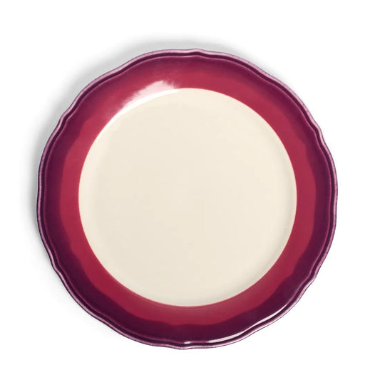 2-Tone Scallop - Garnet/Beet - Dinner Plate