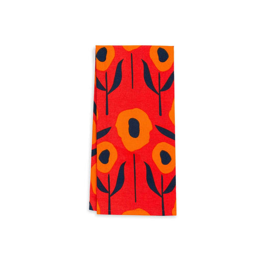 Poppy Dish Towel - Red