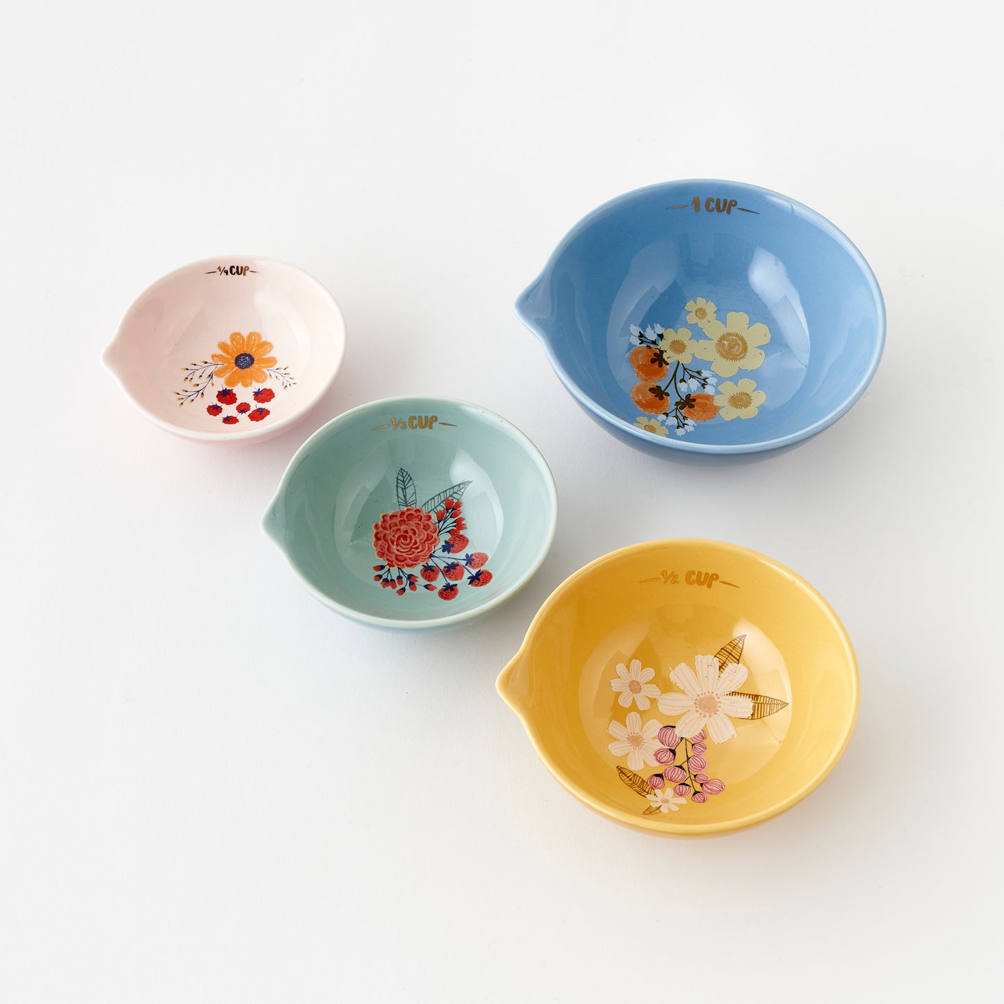 Berries and Florals Porcelain Measuring Cup Set