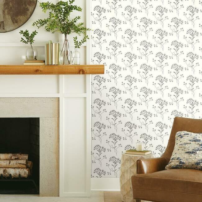 Magnolia Home Wildflower Wallpaper - Black on White