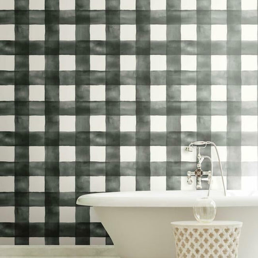 Magnolia Home Watercolor Check Wallpaper - Black