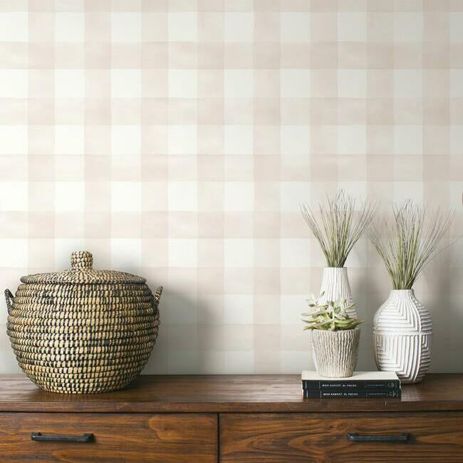 Magnolia Home Watercolor Check Wallpaper - Ella Rose