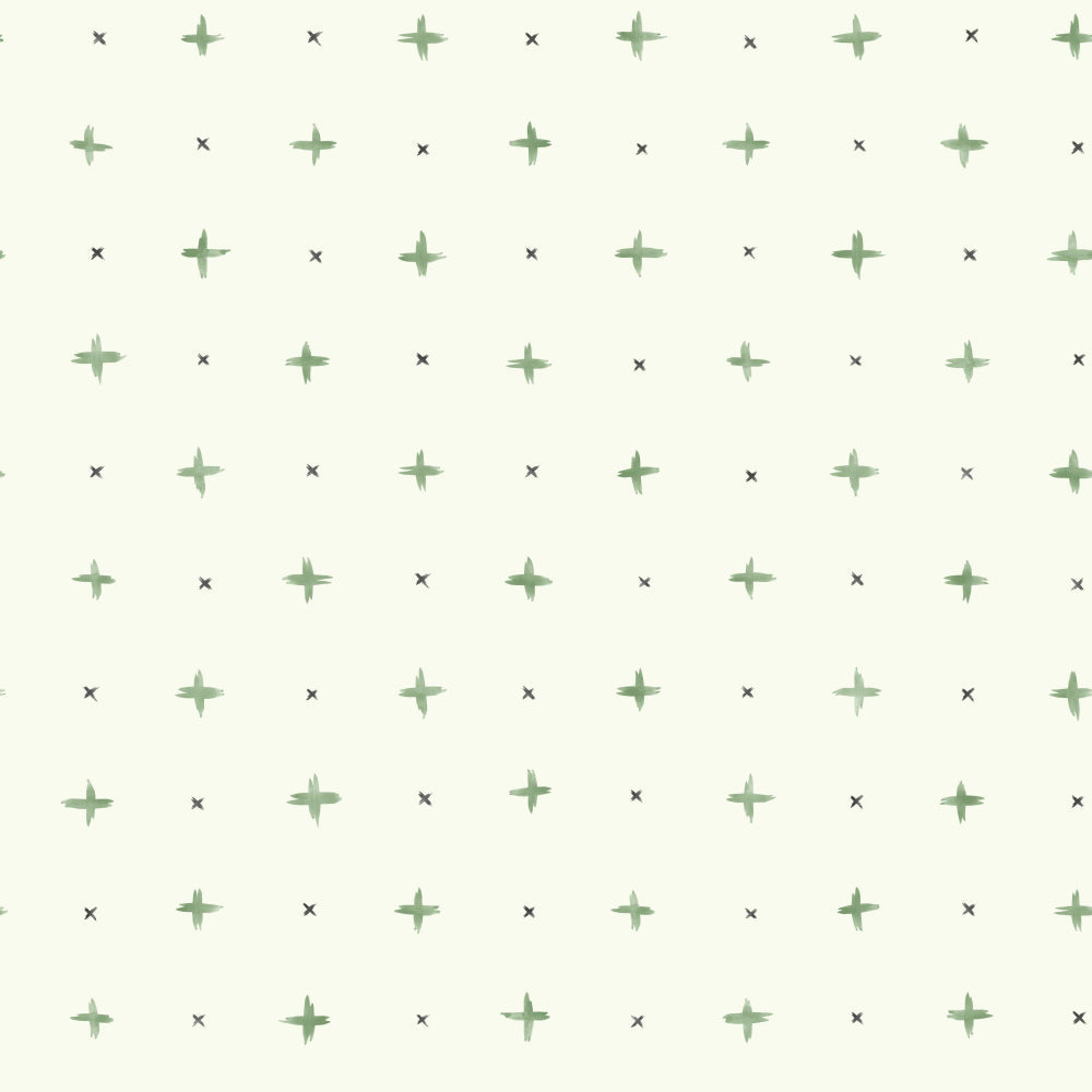 Magnolia Home Cross Stitch Wallpaper - Magnolia Green