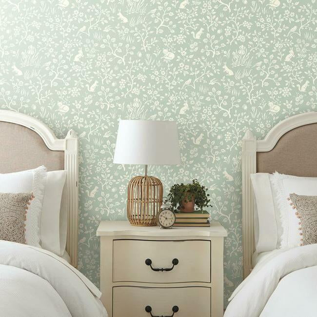 Magnolia Home Fox & Hare Wallpaper - Mineral Green