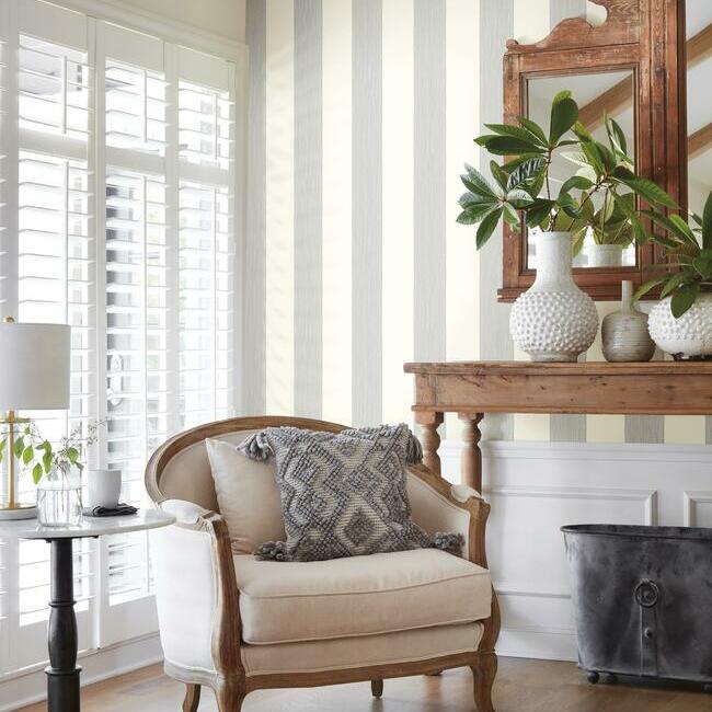 Magnolia Home Thread Stripe Wallpaper - Navy