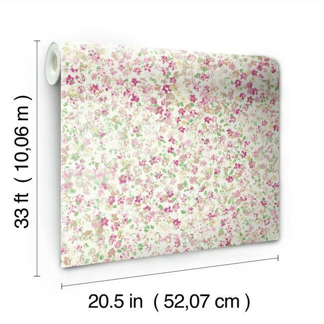 Magnolia Home Meadow Wallpaper - Azalea Pink