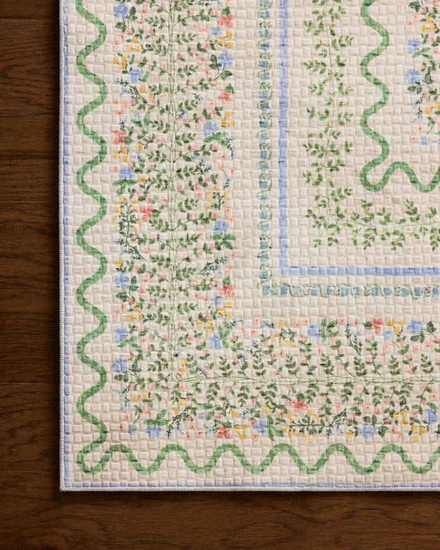 Rifle Paper Co x Loloi Orchard Wildwood Vines Washable Rug - Ivory