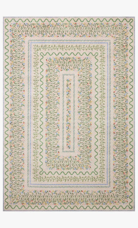 Rifle Paper Co x Loloi Orchard Wildwood Vines Washable Rug - Ivory