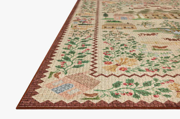 Rifle Paper Co x Loloi Orchard Country Farm Washable Rug - Ivory