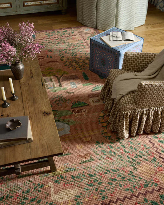 Rifle Paper Co x Loloi Orchard Country Farm Washable Rug - Mauve