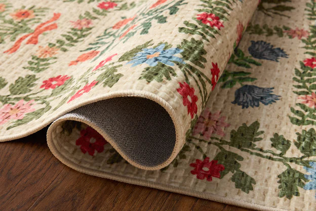 Rifle Paper Co x Loloi Orchard Helena Washable Rug - Beige