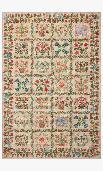 Rifle Paper Co x Loloi Orchard Helena Washable Rug - Beige
