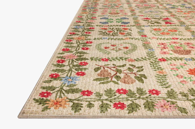 Rifle Paper Co x Loloi Orchard Helena Washable Rug - Beige