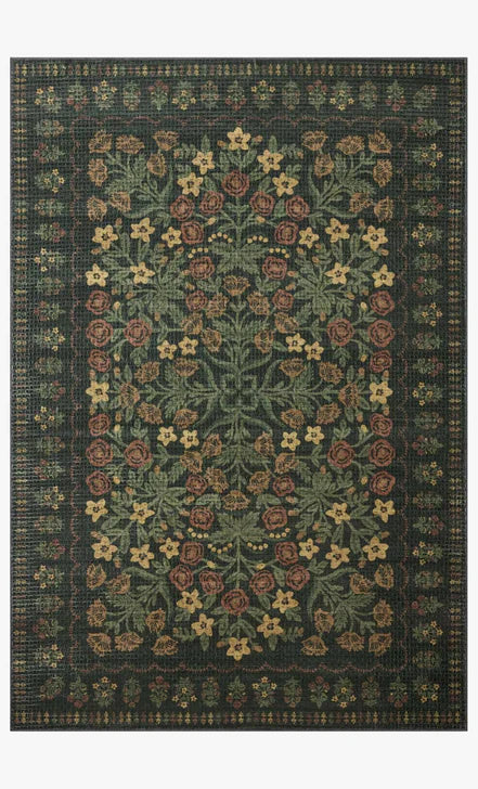 Rifle Paper Co x Loloi Orchard Charlotte Washable Rug - Forest