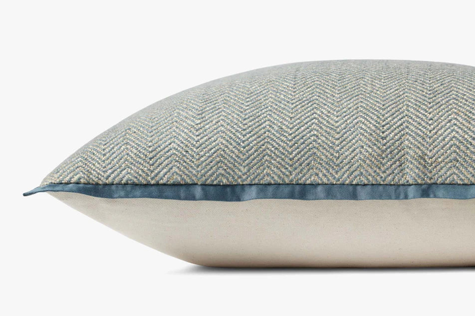 Jean Stoffer x Loloi Flange Pillow Blue (Set of 2)