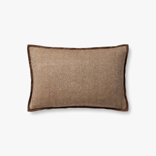 Jean Stoffer x Loloi Flange Pillow Chocolate (Set of 2)