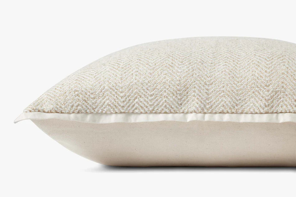 Jean Stoffer x Loloi Flange Pillow Ivory (Set of 2)