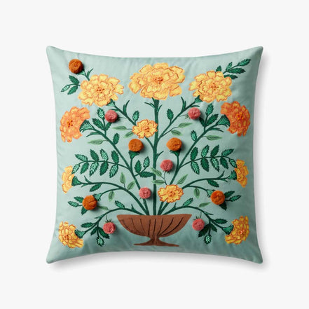 Rifle Paper Co x Loloi Marisol Pillow - Light Green (Set of 2)