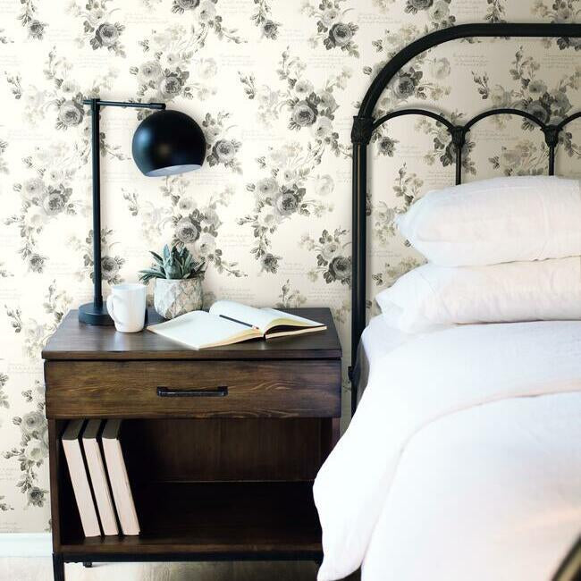 Magnolia Home Heirloom Rose Peel & Stick Wallpaper - Gray and Buff