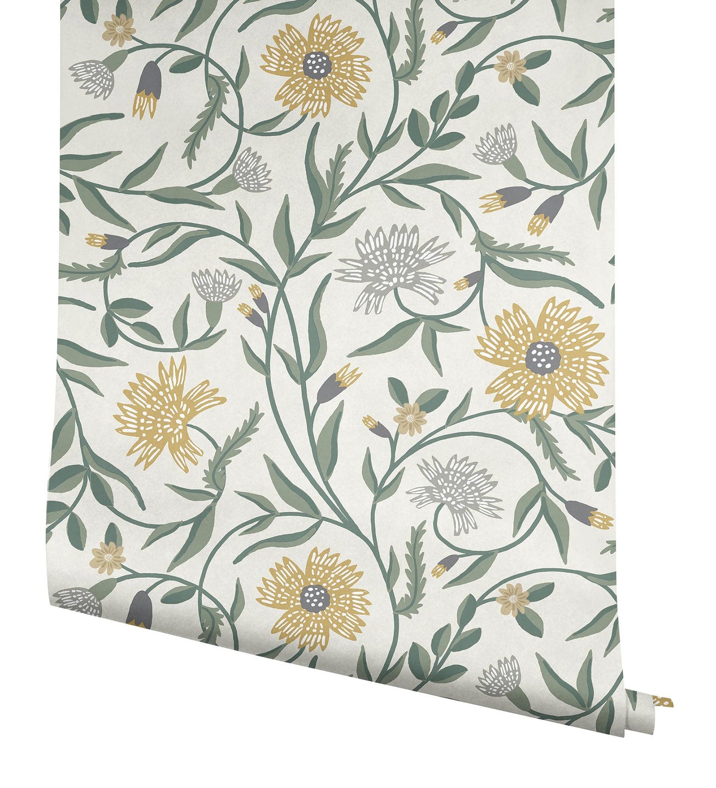 Rifle Paper Co Aster Wallpaper - Linen & Gold