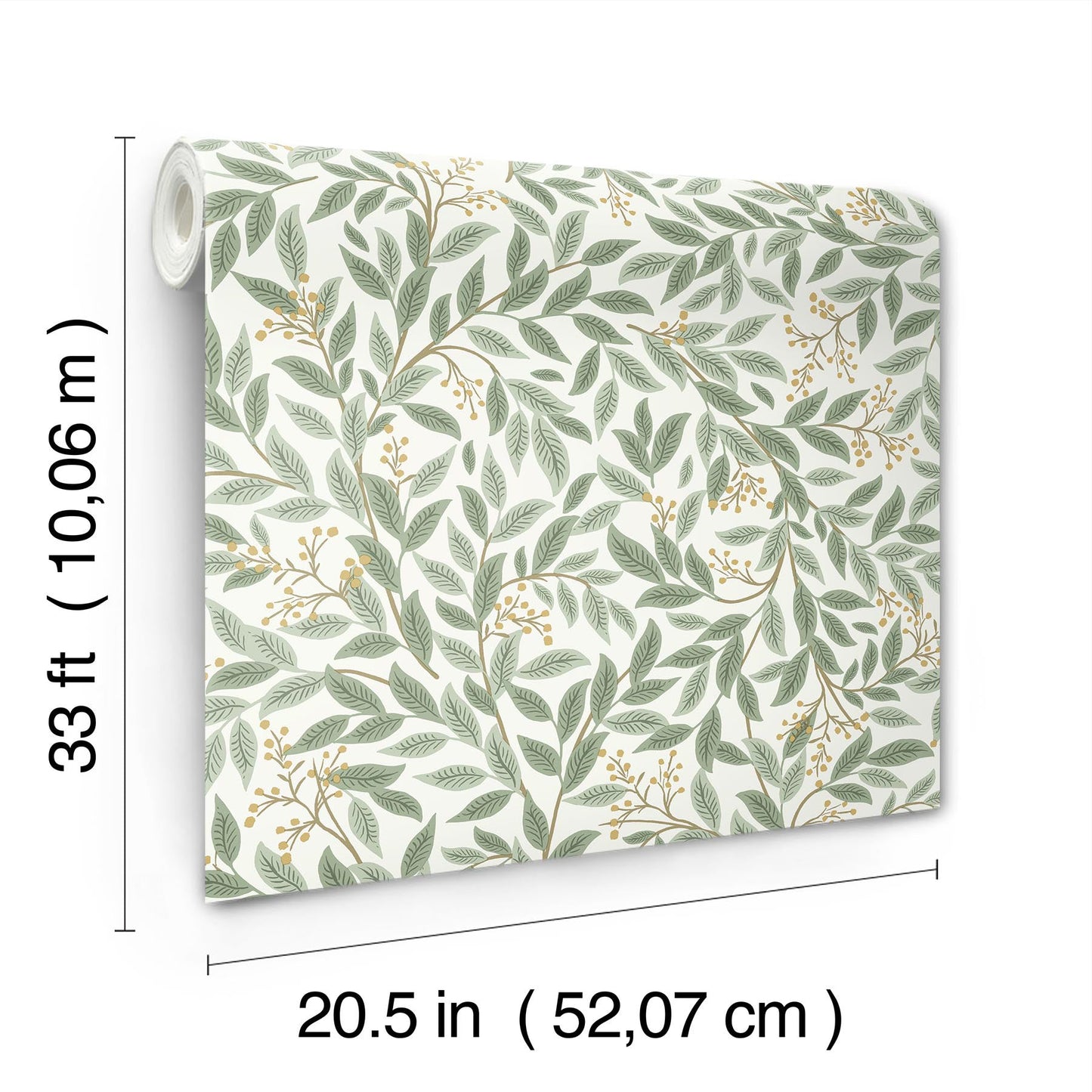 Rifle Paper Co Willowberry Wallpaper - Sage & White