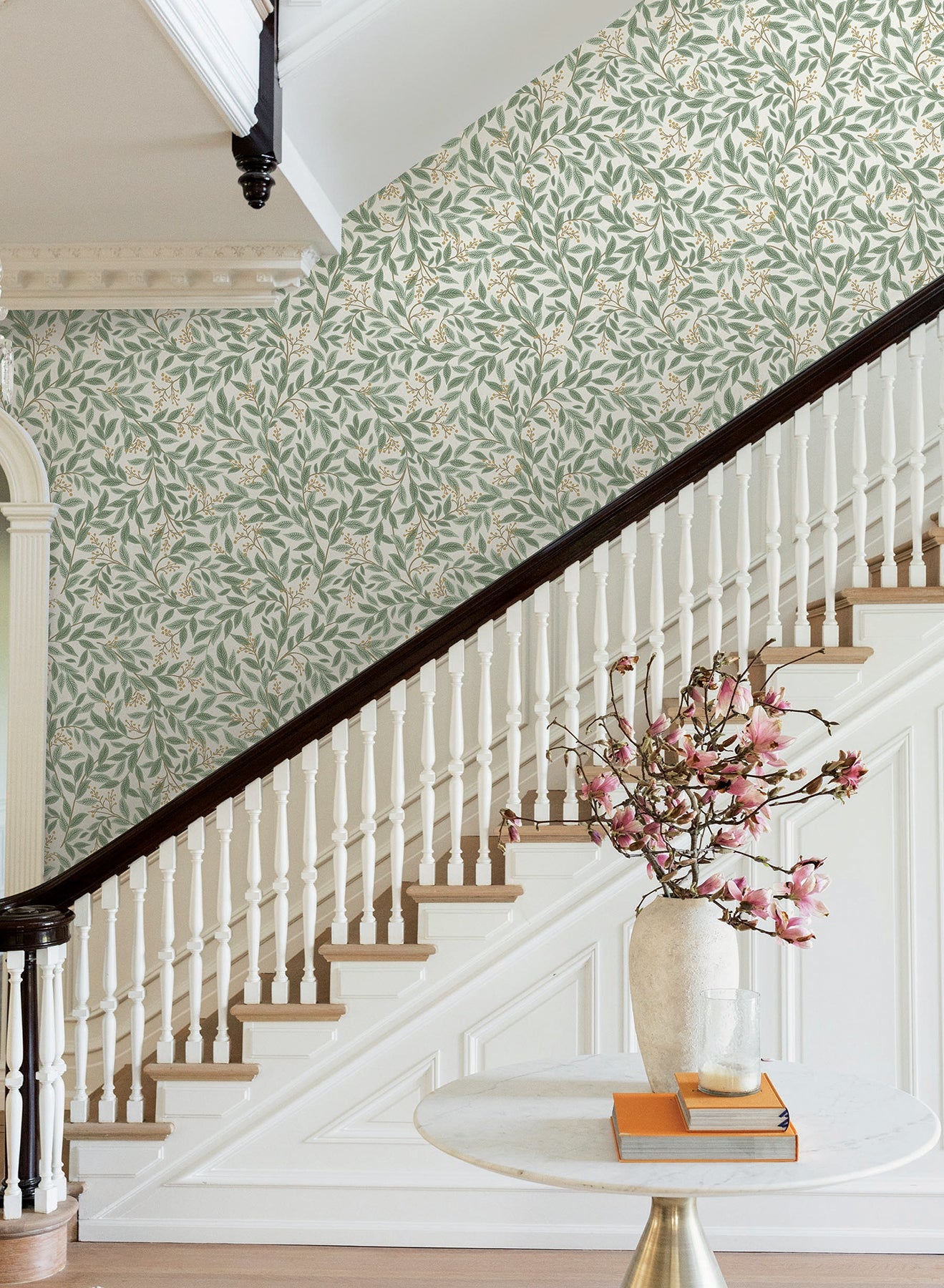 Rifle Paper Co Willowberry Wallpaper - Sage & White