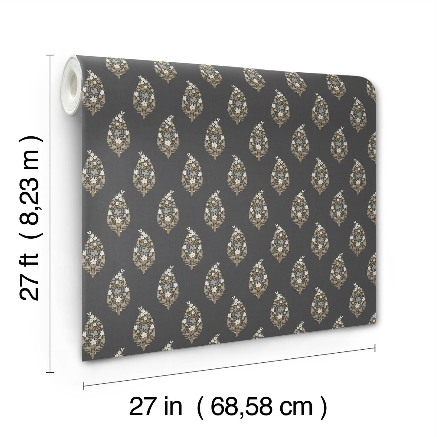 Rifle Paper Co Paisley Wallpaper - Black