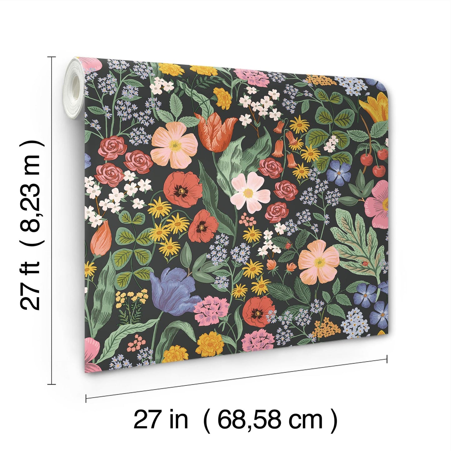 Rifle Paper Co Blossom Wallpaper - Black