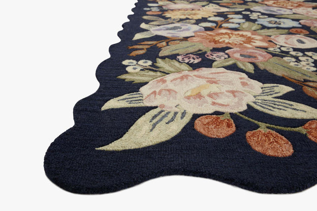 Rifle Paper Co x Loloi Silhouette Rug - Vintage Blossom Navy