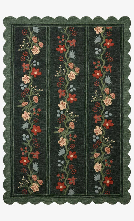 Rifle Paper Co x Loloi Thistle Rug - Forest
