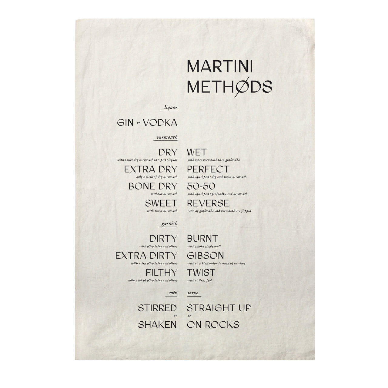 Tea Towel - Martini Method