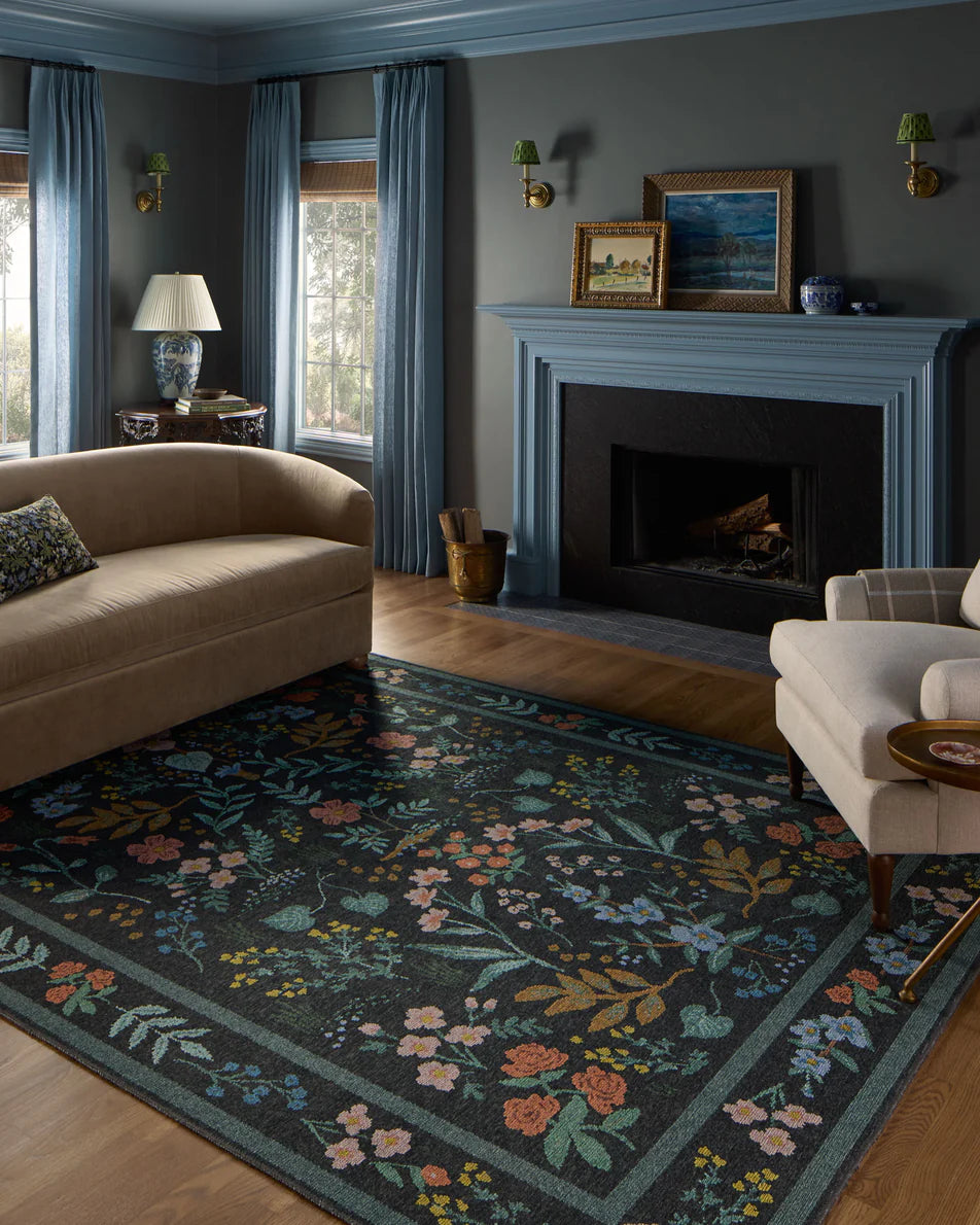 Rifle Paper Co x Loloi Wildwood Rug - Charcoal
