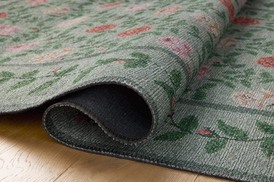 Rifle Paper Co x Loloi Wildwood Rose Trellis Rug - Mint