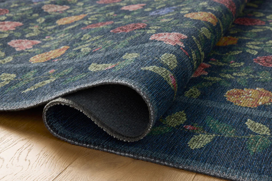 Rifle Paper Co x Loloi Wildwood Rose Trellis Rug - Navy
