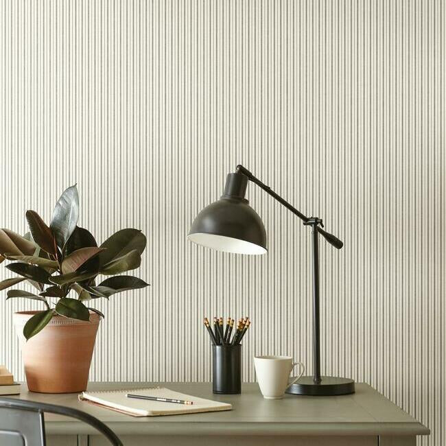 Magnolia Home French Ticking Wallpaper - Charcoal and Black