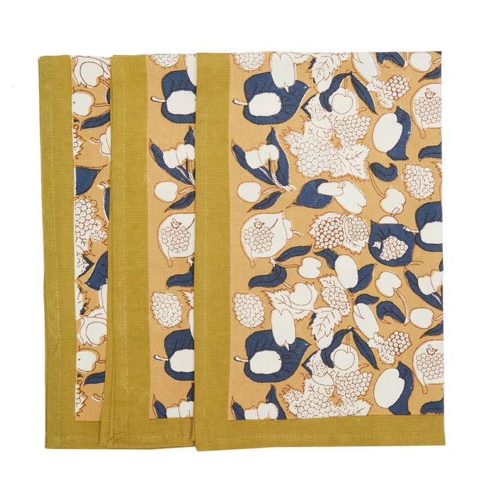 Tea Towel - Forest Harvest Mustard/Blue