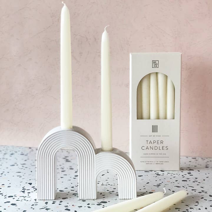 Natural Taper Candles - White