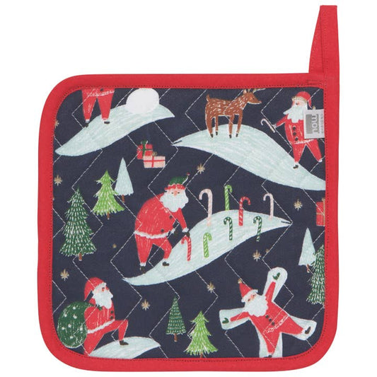 Pot Holder Oven Mitt Set - Must Be Santa