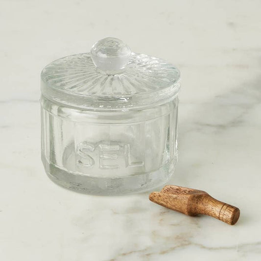 Bistro Glass Salt Cellar with Scoop