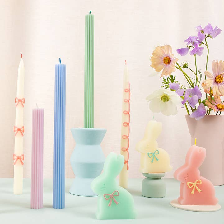 Pink Swirl Taper Candles