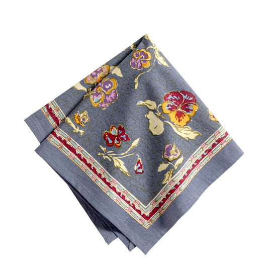 Napkin Set - Pansy Red/Grey