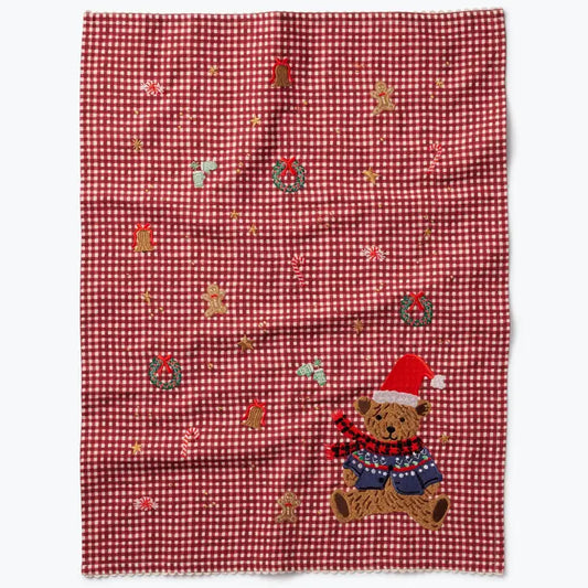 Rifle Paper Co Embroidered Tea Towel - Beary Christmas