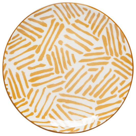 Stamped Appetizer Plate - Ochre Lines