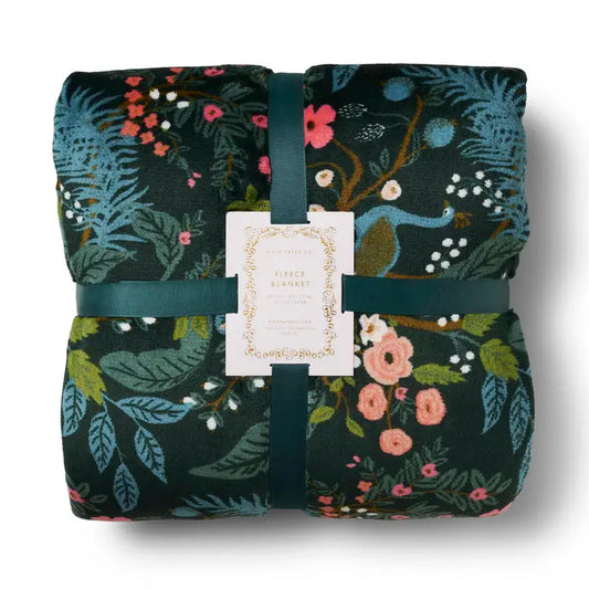 Rifle Paper Co Fleece Blanket - Peacock