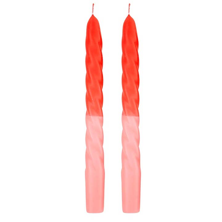 Tapered Candle Set - Red Pink Ombre