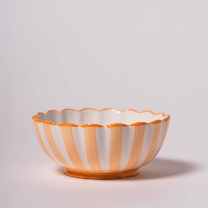 Kinsey Scallop Dessert Bowl - Orange