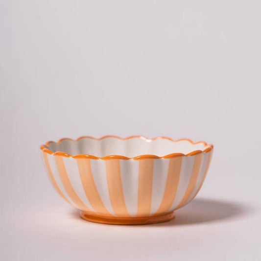 Kinsey Scallop Dessert Bowl - Orange