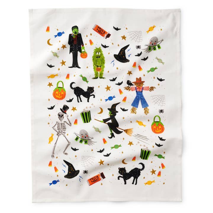 Rifle Paper Co Embroidered Tea Towel - Halloween Parade