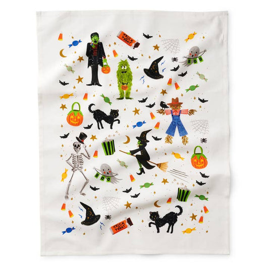 Rifle Paper Co Embroidered Tea Towel - Halloween Parade